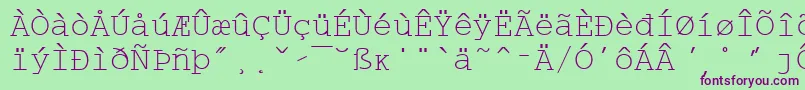 WpMultinationalaCourier Font – Purple Fonts on Green Background