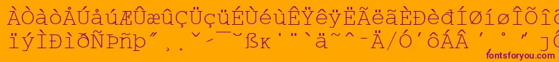 Шрифт WpMultinationalaCourier – фиолетовые шрифты на оранжевом фоне