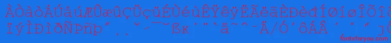 WpMultinationalaCourier Font – Red Fonts on Blue Background