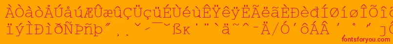 フォントWpMultinationalaCourier – オレンジの背景に赤い文字