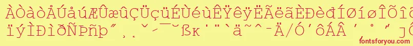 WpMultinationalaCourier-Schriftart – Rote Schriften auf gelbem Hintergrund