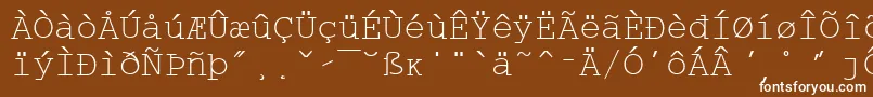 フォントWpMultinationalaCourier – 茶色の背景に白い文字