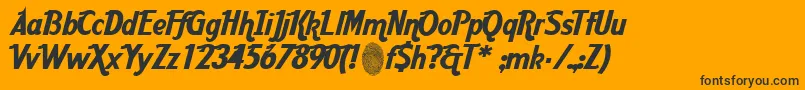 AardcHrCafe-Schriftart – Schwarze Schriften auf orangefarbenem Hintergrund