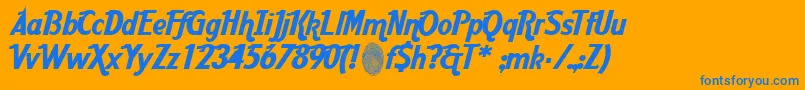 AardcHrCafe Font – Blue Fonts on Orange Background
