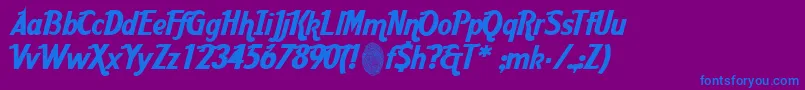 AardcHrCafe Font – Blue Fonts on Purple Background