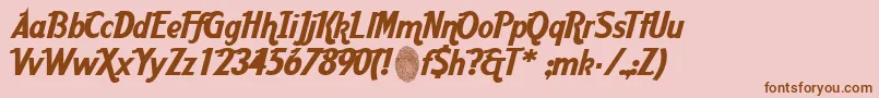 AardcHrCafe Font – Brown Fonts on Pink Background
