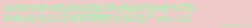 AardcHrCafe Font – Green Fonts on Pink Background