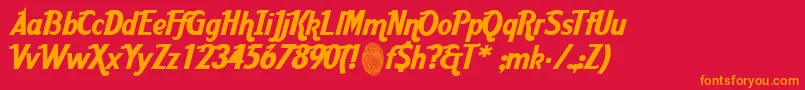 AardcHrCafe Font – Orange Fonts on Red Background