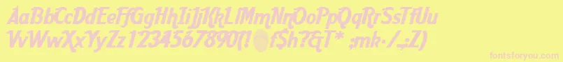 AardcHrCafe Font – Pink Fonts on Yellow Background