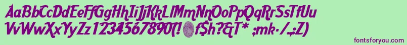 AardcHrCafe-Schriftart – Violette Schriften auf grünem Hintergrund