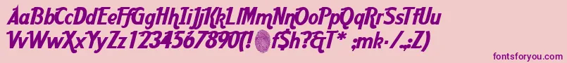 AardcHrCafe Font – Purple Fonts on Pink Background