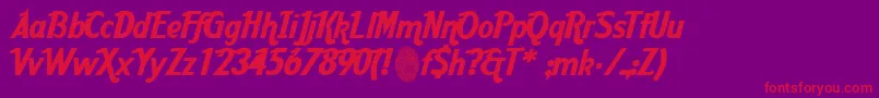 AardcHrCafe-Schriftart – Rote Schriften auf violettem Hintergrund