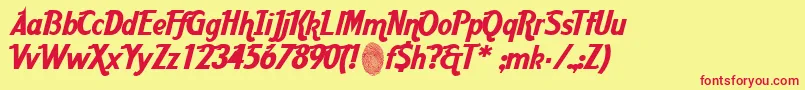 AardcHrCafe-Schriftart – Rote Schriften auf gelbem Hintergrund