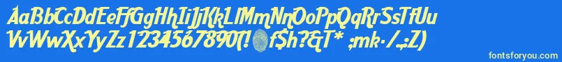 Fonte AardcHrCafe – fontes amarelas em um fundo azul