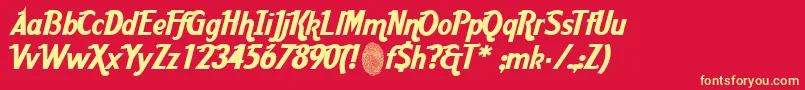 AardcHrCafe Font – Yellow Fonts on Red Background