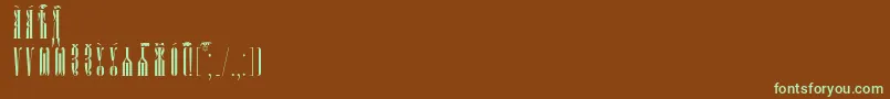 Czcionka PsaltyrUcsSpacedout – zielone czcionki na brązowym tle