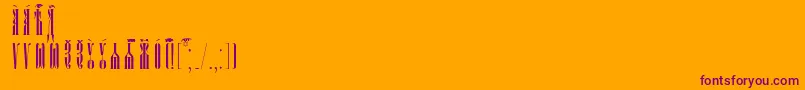 Czcionka PsaltyrUcsSpacedout – fioletowe czcionki na pomarańczowym tle