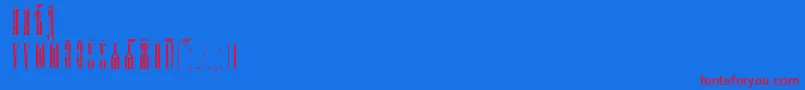 Czcionka PsaltyrUcsSpacedout – czerwone czcionki na niebieskim tle