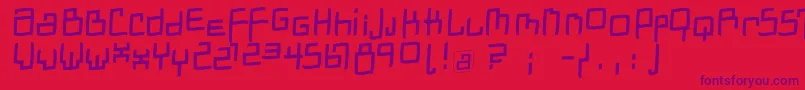 DadastracesfreeshapesItalic Font – Purple Fonts on Red Background