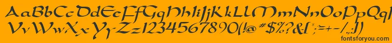 D790ScriptRegular Font – Black Fonts on Orange Background