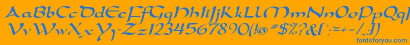 D790ScriptRegular Font – Blue Fonts on Orange Background