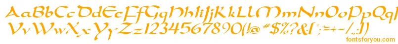 D790ScriptRegular-Schriftart – Orangefarbene Schriften auf weißem Hintergrund