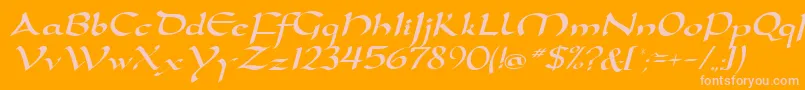 D790ScriptRegular Font – Pink Fonts on Orange Background