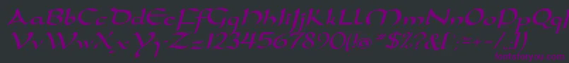 Weitere Informationen zur D790ScriptRegular-Schriftart D790ScriptRegular-Schriftart – Violette Schriften auf schwarzem Hintergrund