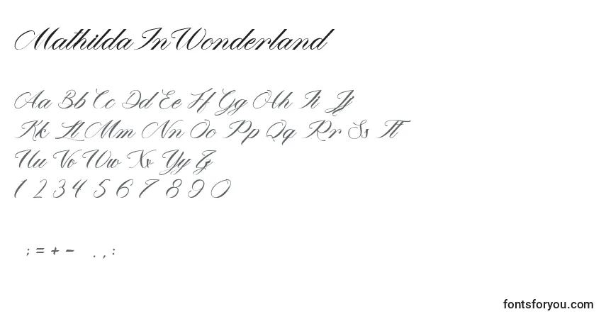 Czcionka MathildaInWonderland – alfabet, cyfry, specjalne znaki