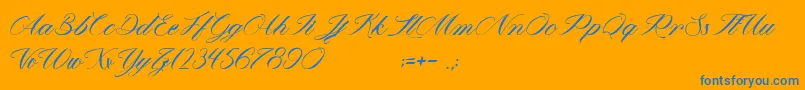 MathildaInWonderland Font – Blue Fonts on Orange Background