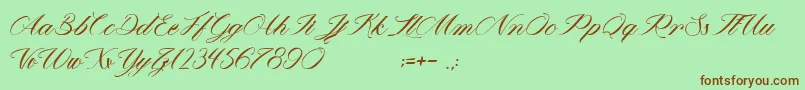 Fonte MathildaInWonderland – fontes marrons em um fundo verde