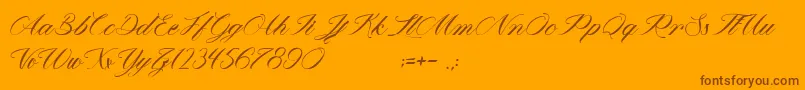 MathildaInWonderland Font – Brown Fonts on Orange Background