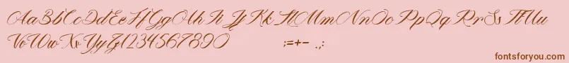 MathildaInWonderland Font – Brown Fonts on Pink Background