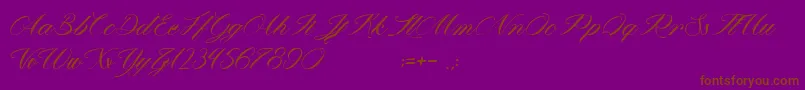 MathildaInWonderland Font – Brown Fonts on Purple Background