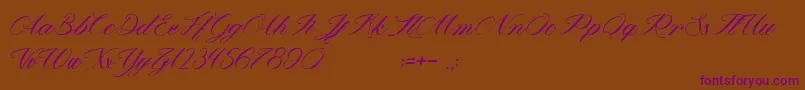 MathildaInWonderland Font – Purple Fonts on Brown Background