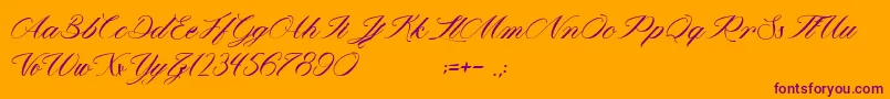 MathildaInWonderland Font – Purple Fonts on Orange Background