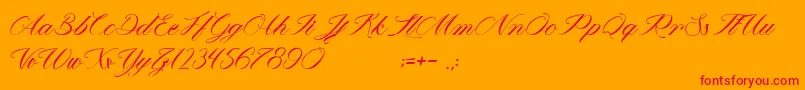 fuente MathildaInWonderland – Fuentes Rojas Sobre Fondo Naranja