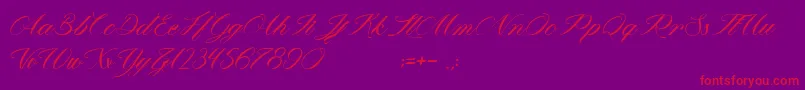 MathildaInWonderland Font – Red Fonts on Purple Background
