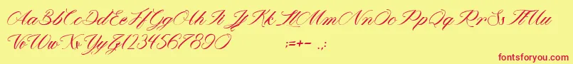 MathildaInWonderland Font – Red Fonts on Yellow Background