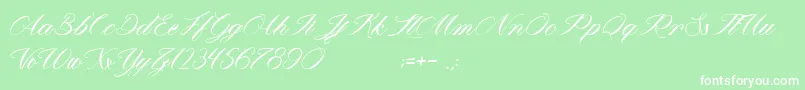 MathildaInWonderland Font – White Fonts on Green Background