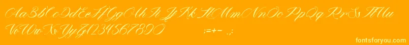 MathildaInWonderland Font – Yellow Fonts on Orange Background