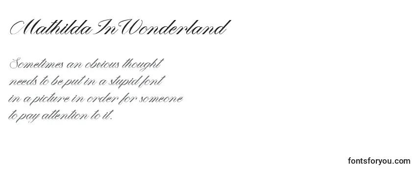 Review of the MathildaInWonderland Font