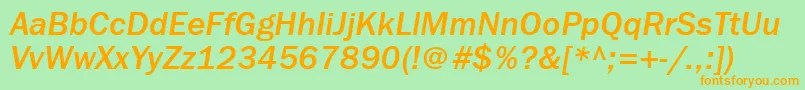 FranklingothmediumtttItalic Font – Orange Fonts on Green Background
