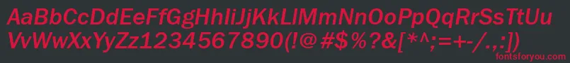 FranklingothmediumtttItalic Font – Red Fonts on Black Background