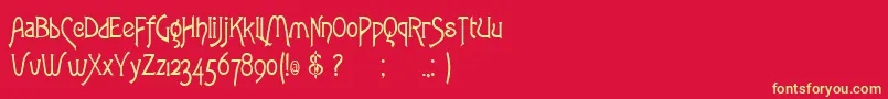 ToulouselautrecRegular Font – Yellow Fonts on Red Background