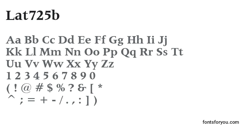 A fonte Lat725b – alfabeto, números, caracteres especiais