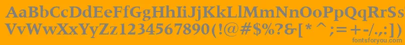 フォントLat725b – オレンジの背景に灰色の文字