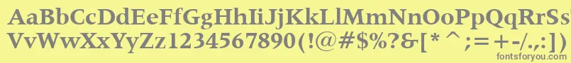 フォントLat725b – 黄色の背景に灰色の文字