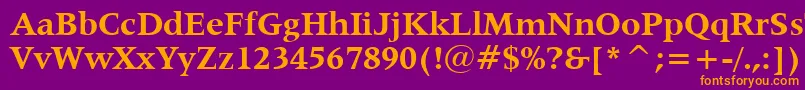 Lat725b Font – Orange Fonts on Purple Background