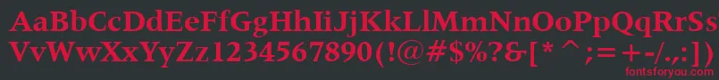 Lat725b Font – Red Fonts on Black Background